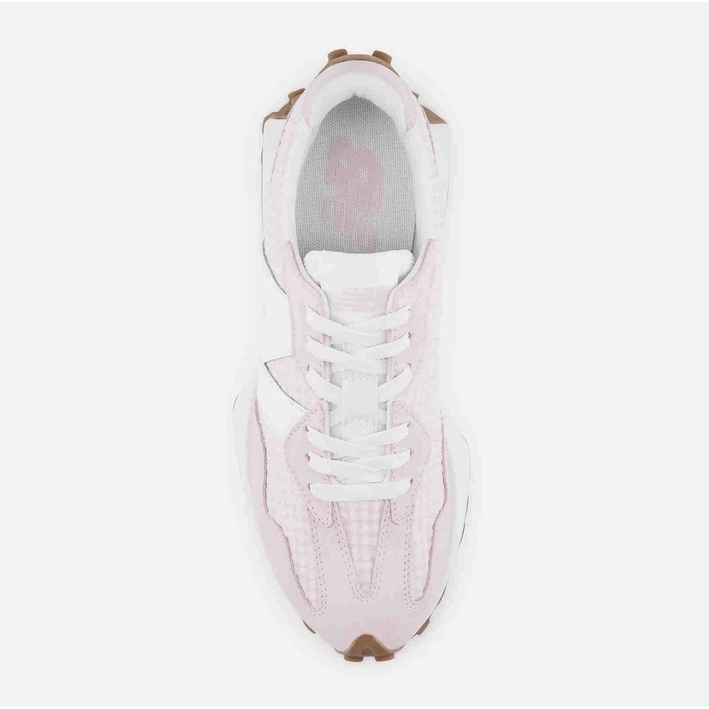New Balance 327 Pink White Gingham Plaid Women's Sneakers Size 6 NIB W327628 - Picture 4 of 5